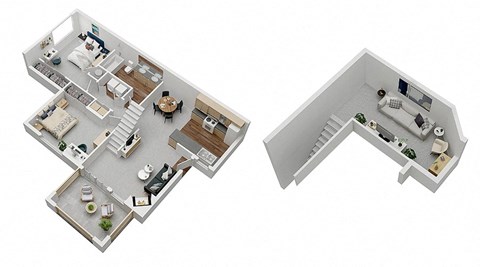 Floor plan for 2 beds, 1 bath, 1002 sqft